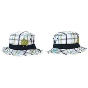 Gymboree boys Shark Cove blue green plaid sun bucket hat cap octopus 12-18-24 M